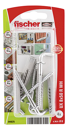 Taco universal Fischer UX 8 x 50 WH K con alcayata