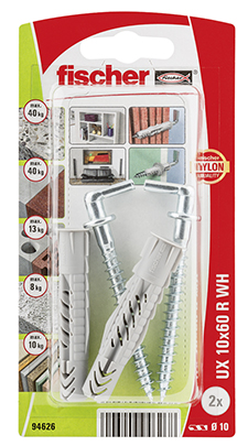 Taco universal Fischer UX 10 x 60 WH K con alcayata