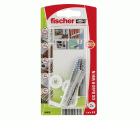 Taco universal fischer UX 8 x 50 WH N K con reborde y alcayata plastificada