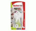 Taco universal fischer UX 8 x 50 OH N K con reborde y hembrilla cerrada plastificada