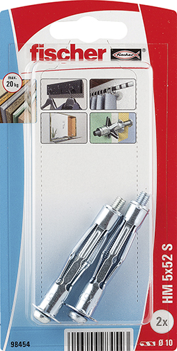 Fijación metálica Fischer para cavidades huecas Fischer HM 5 x 52 S con tornillo K