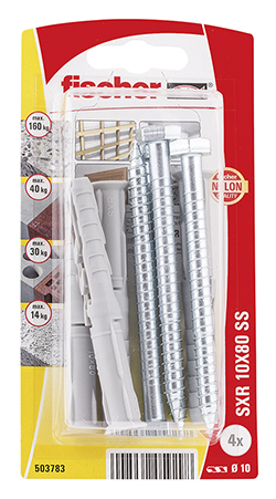 Fijación para marcos fischer SXR 10 x 80 SS K con cabeza hexagonal