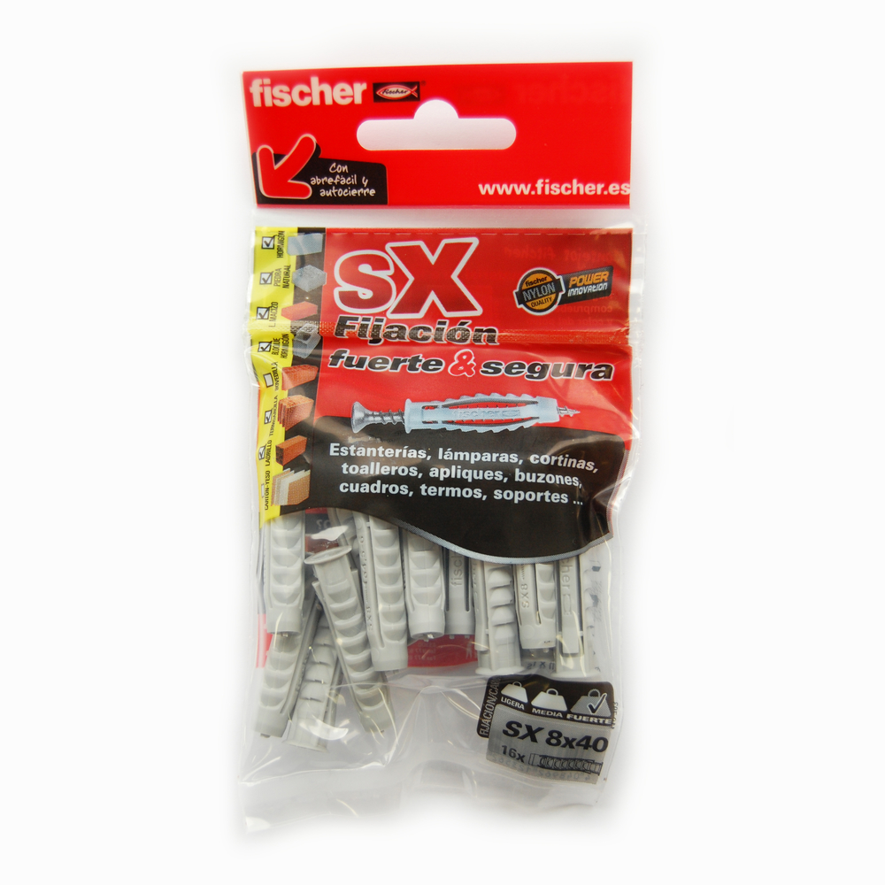 Taco de expansión Fischer SX 8 x 40 K con reborde