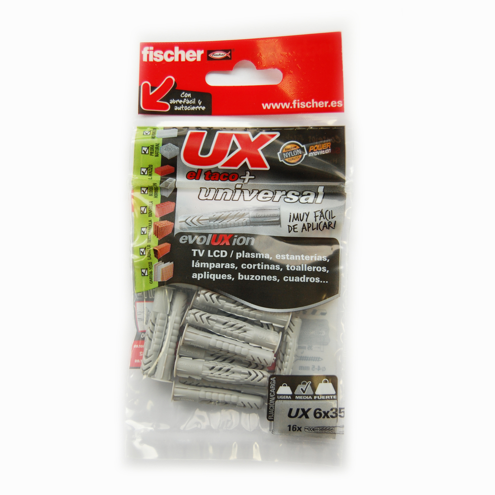 fischer Taco universal UX 6 x 35 R largo, con borde