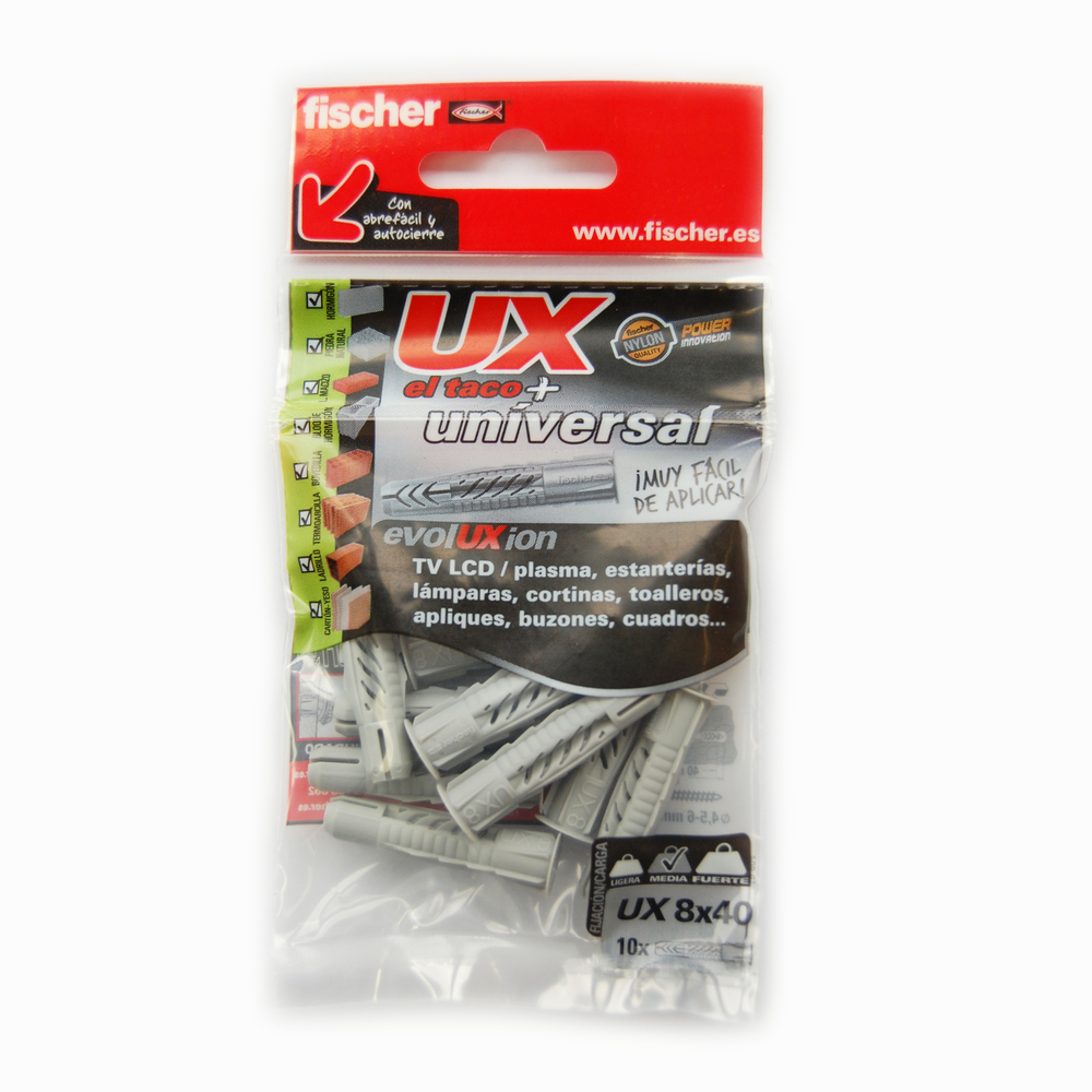 fischer Taco universal UX 8 x 40 R largo, con borde