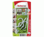 Taco universal fischer UX GREEN 6 x 35 RH con reborde y hembrilla abierta