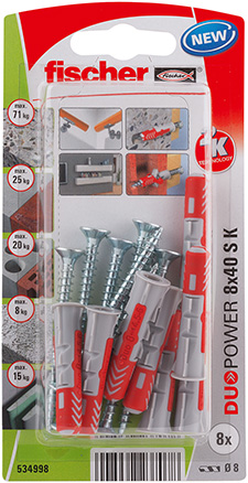 fischer DUOPOWER 8 x 40 S con tornillo