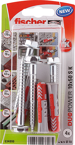 fischer DUOPOWER 10 x 50 S con tornillo