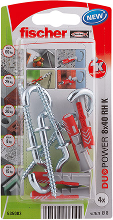 fischer DUOPOWER 8 x 40 RH con hembrilla abierta