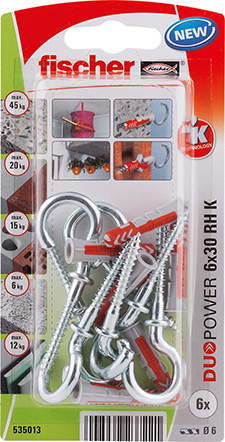 fischer DUOPOWER 6 x 30 RH con hembrilla abierta