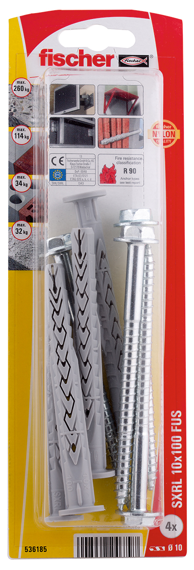 fischer Fiajciones de estructuras para SXRL 10 x 100 FUS acero zincado