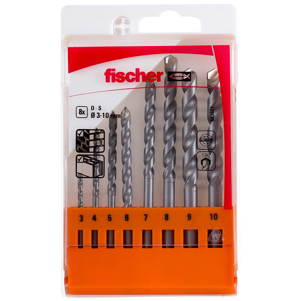 fischer Broca para piedra D-S Set 3-10mm 8pcs P