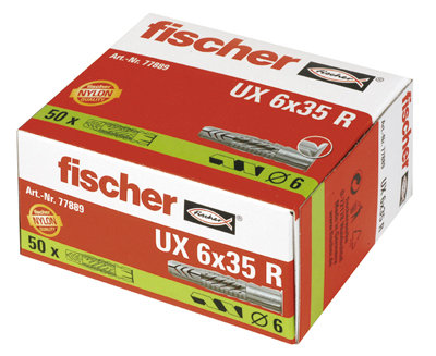 fischer Taco universal UX 6 x 35 R con borde en caja