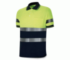 1288PAVXMCYFA Polo alta visibilidad amarillo/azul marino poliéster 160 g