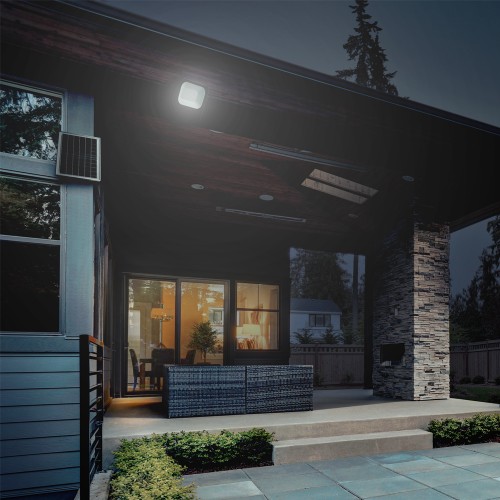 FOCO SOLAR CON SENSOR CREPUSCULAR GARZA LED CON MANDO 60 W, 1.300 LÚMENES, 6.500 K