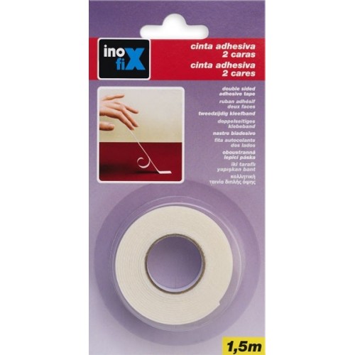 CINTA ADHESIVA 2 CARAS 15 mm x 1,5 m / BLANCO