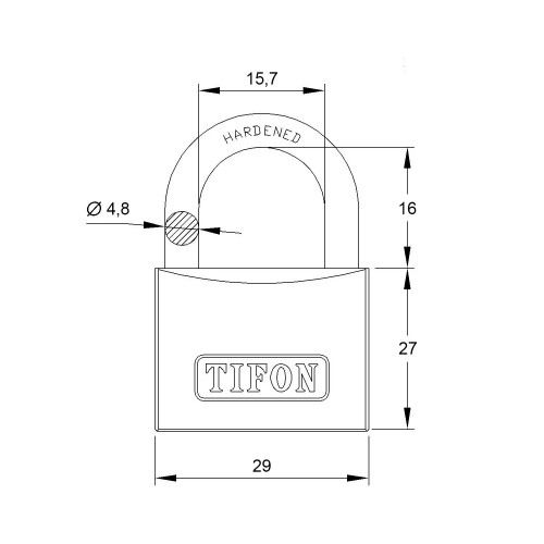 CANDADO TF30 - ARCO NORMAL - MEDIDA: 30 - CAJA