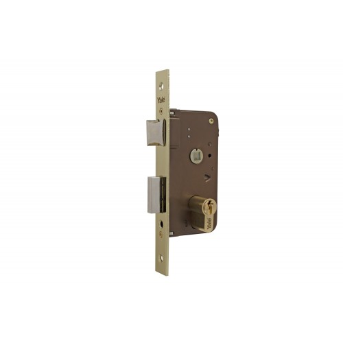 CERRADURA DE EMBUTIR PARA PUERTAS DE MADERA MODELO 600 - DIMENSIÓN: 60 x 35 - ENTRADA 35 - LATÓN