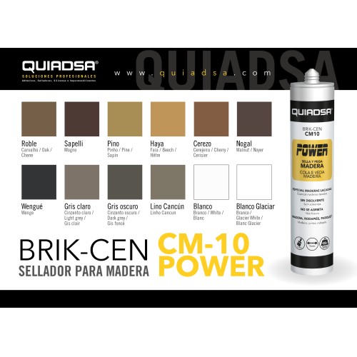 BRIK-CEN CM-10 POWER QUIADSA Sellador elástico para madera, barnizable