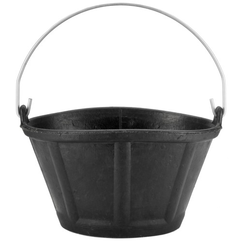 Cubo de caucho italiano 10 L asa metálica negro / BKC10BM