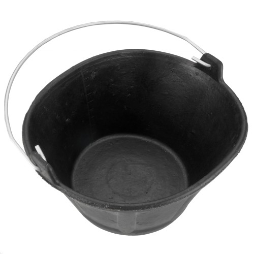 Cubo de caucho italiano 10 L asa metálica negro / BKC10BM