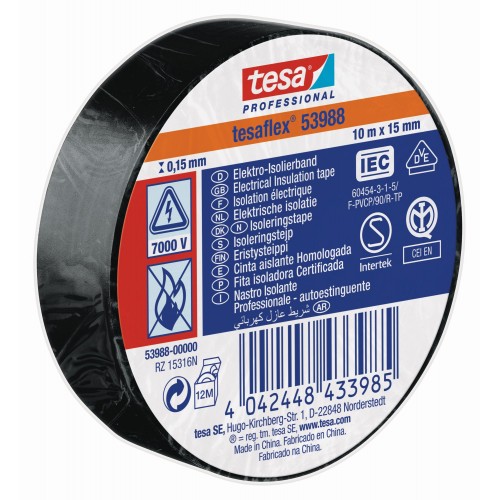 CINTA AISLANTE HOMOLOGADA 10 m x 15 mm NEGRO