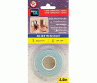CINTA ADHESIVA DOBLE CARA RESISTENTE AL AGUA 19 mm x 1,5 m / BLANCO