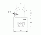 CANDADO K40AP - ALTURA DEL CUERPO: 32 mm - ALTURA DEL ARCO: 13,2 mm - Ø DEL ARCO: 6 mm - LUZ DEL ARCO: 10 mm