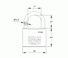 CANDAO K60AP - ALTURA DEL CUERPO: 46 mm - ALTURA DEL ARCO: 23 mm - Ø DEL ARCO: 9,5 mm - LUZ DEL ARCO: 17 mm