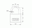 CANDADO TF20  - ARCO NORMAL - MEDIDA: 20 - CAJA