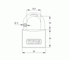 CANDADO TF25AL - ARCO LARGO - MEDIDA: 25 - CAJA