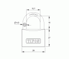 CANDADO TF30 - ARCO NORMAL - MEDIDA: 30 - CAJA