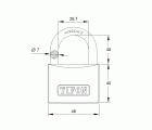 CANDADO TF50AL - ARCO LARGO - MEDIDA: 50 - CAJA