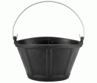 Cubo de caucho italiano 10 L asa metálica negro / BKC10BM
