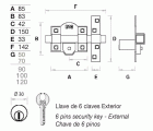 Cerrojo FAC 301RP/80 especial furgonetas