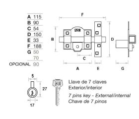Cerrojo FAC 303L/115