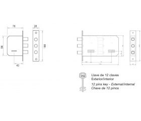 Cerradura de embutir en madera FAC 480B