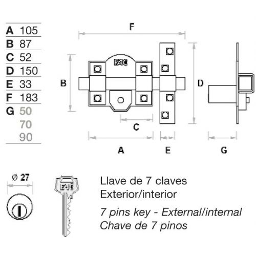 Cerrojo FAC 101L/105