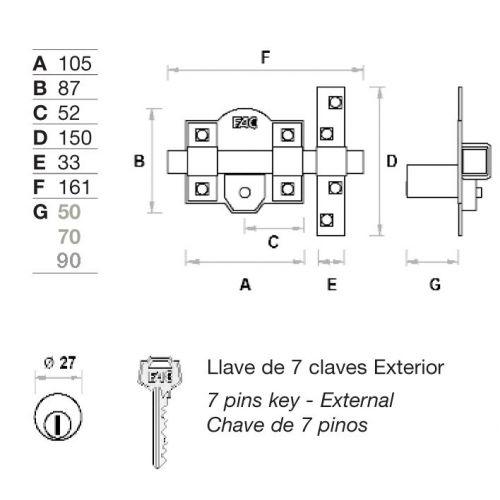 Cerrojo FAC 101R/105