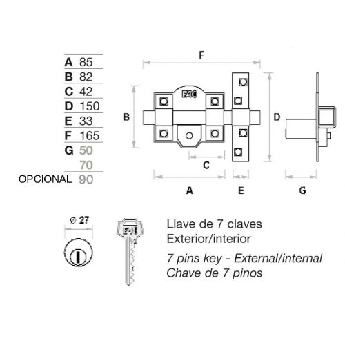 Cerrojo FAC FAC 201L/80