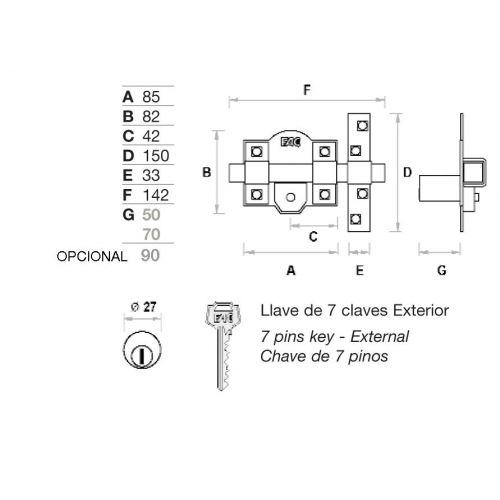 Cerrojo FAC 201R/80