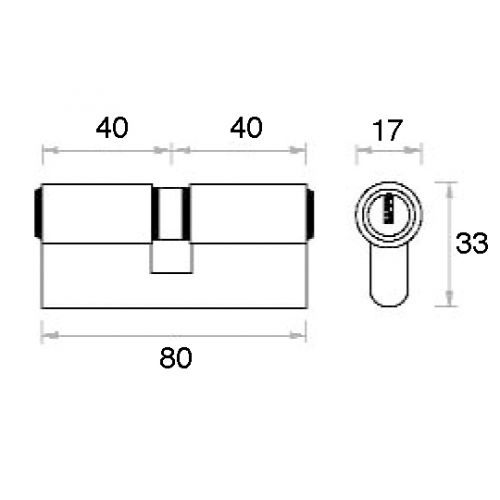 CILINDRO CDF 80 mm. P LATON 40x40 15 CAJA