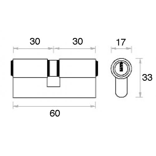 CILINDRO 60 mm. P LATON 30x30 13.5 CAJA MC