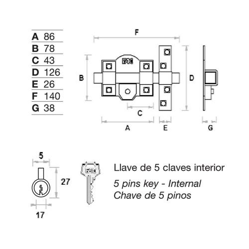 Cerrojo FAC FAC 91C/80