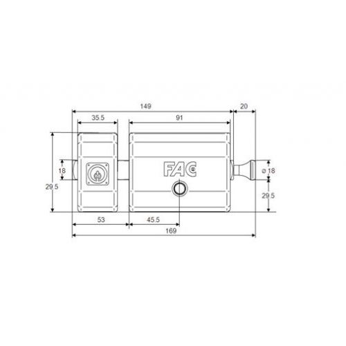 Pasador magnet con barra de acero de 18 mm. Reversible.