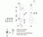 Cerradura FAC 7002 de embutir en perfil metálico con picaporte y palanca