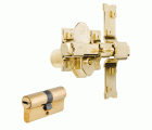 Conjunto de seguridad compuesto por cerrojo y cilindro de perfil europeo con llaves de puntos o planas y misma clave.