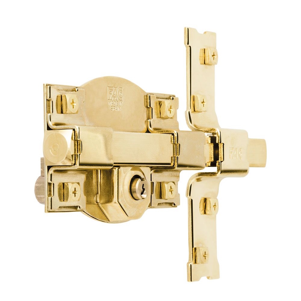 CERROJO 301-L/120 B-70 mm. DORADO