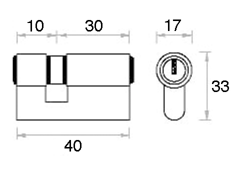 CILINDRO 40 mm. F NIQUEL 30x10 13.5 CAJA