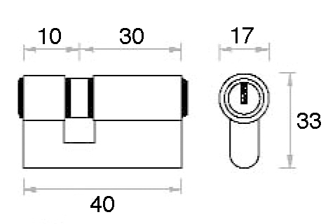 CILINDRO 40 mm. P NIQUEL 30x10 13.5 CAJA